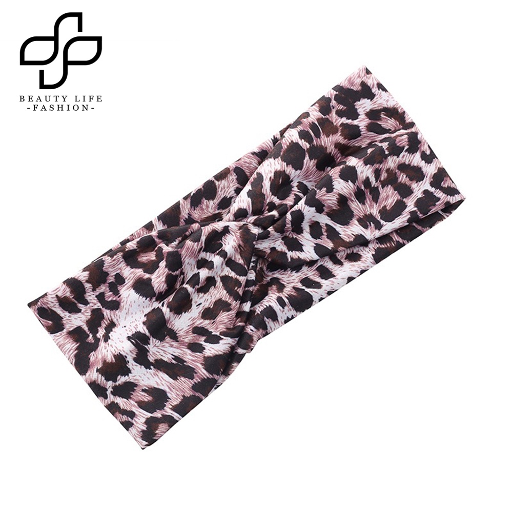 Băng Đô Cài Tóc Co Giãn In Họa Tiết Da Báo Thời Trang Cho Nữ