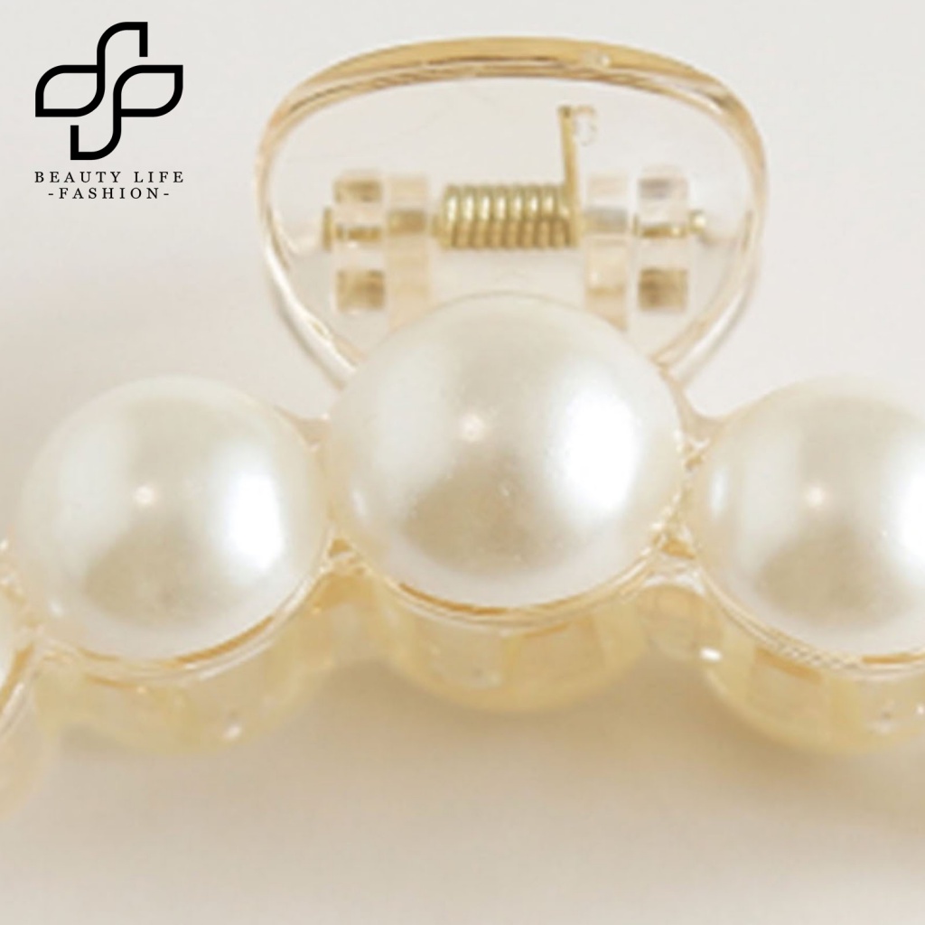 Kẹp Tóc Càng Cua Đính Ngọc Trai Giả Chống Trượt Thời Trang Cho Nữ