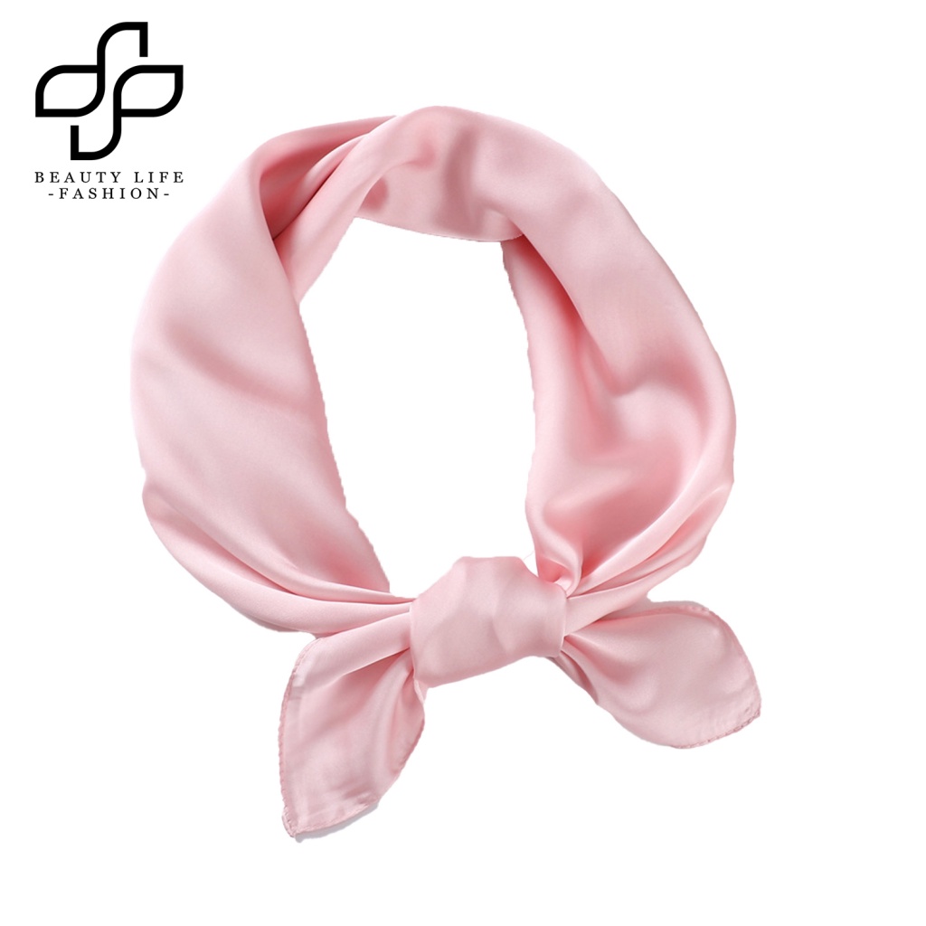 Khăn Choàng Cổ Hình Vuông Màu Trơn Chống Tia UV Thời Trang Mùa Hè Dành Cho Nữ