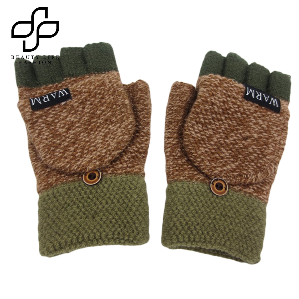 1 Đôi Găng Tay Chống Gió Co Giãn In Chữ Khối Màu Sắc Thời Trang Thu Đông Cho Nam Và Nữ
