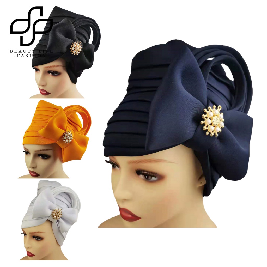 Mũ Turban Thắt Nơ Phong Cách Châu Phi Thoáng Khí Thời Trang Cho Nữ