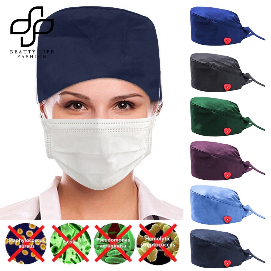 Mũ Nồi Màu Trơn Đính Nút Hình Trái Tim Có Thể Điều Chỉnh Cho Nam Nữ