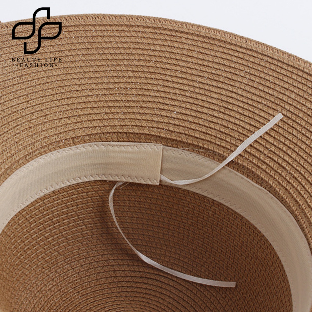 Nón Vành Tròn Màu Trơn Đính Vỏ Sò Chống Nắng Thời Trang Đi Biển Cho Nữ