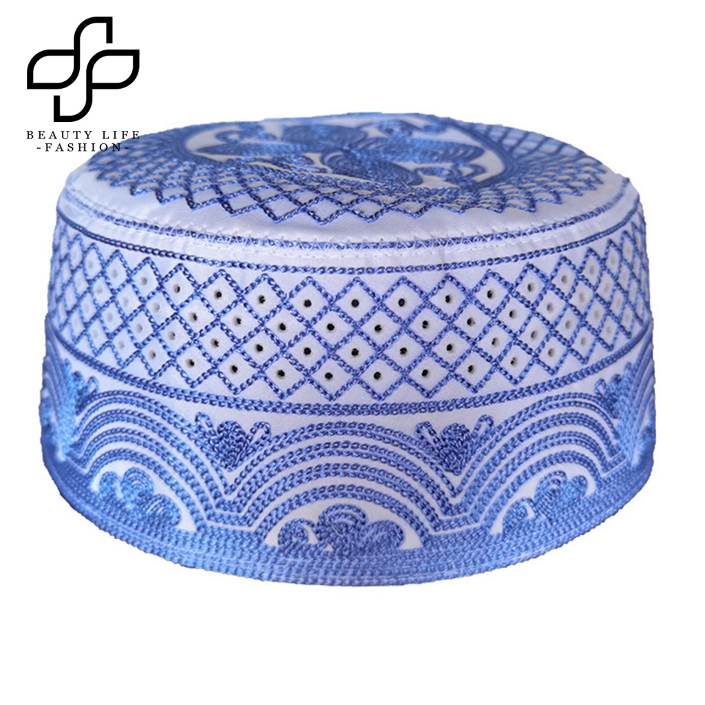 Nón Tròn Thêu Họa Tiết Thổ Nhĩ Kỳ Thoáng Khí Phong Cách Vintage Cho Nam