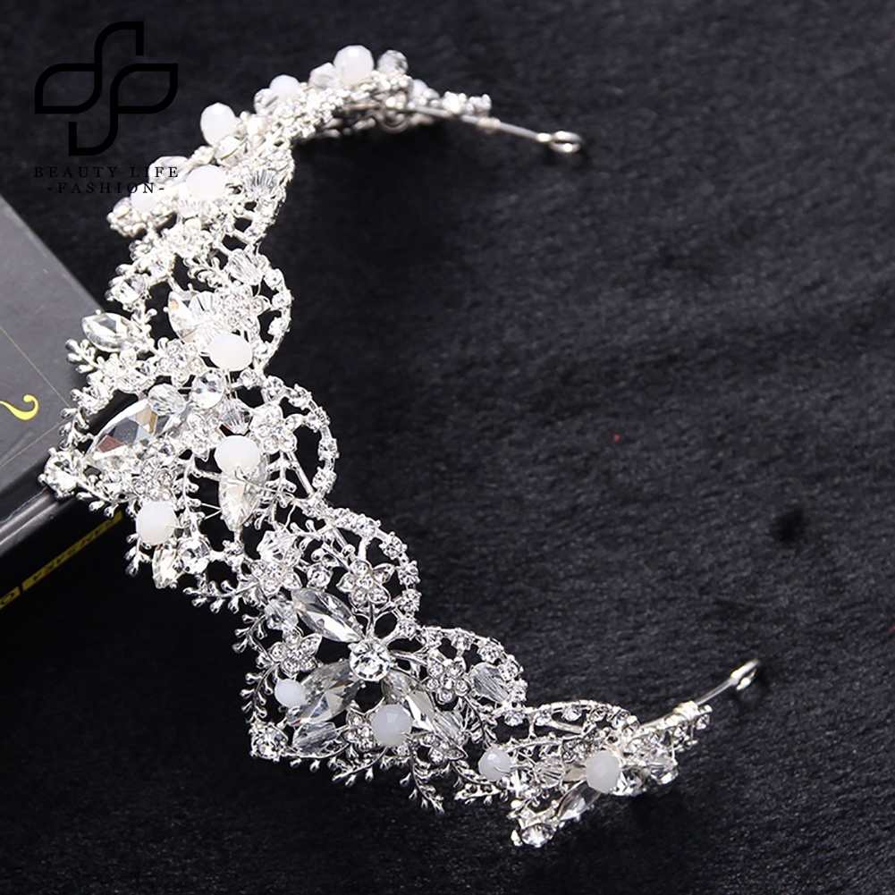 Vương Miện Cài Tóc Đính Đá Lấp Lánh Thời Trang Cho Cô Dâu