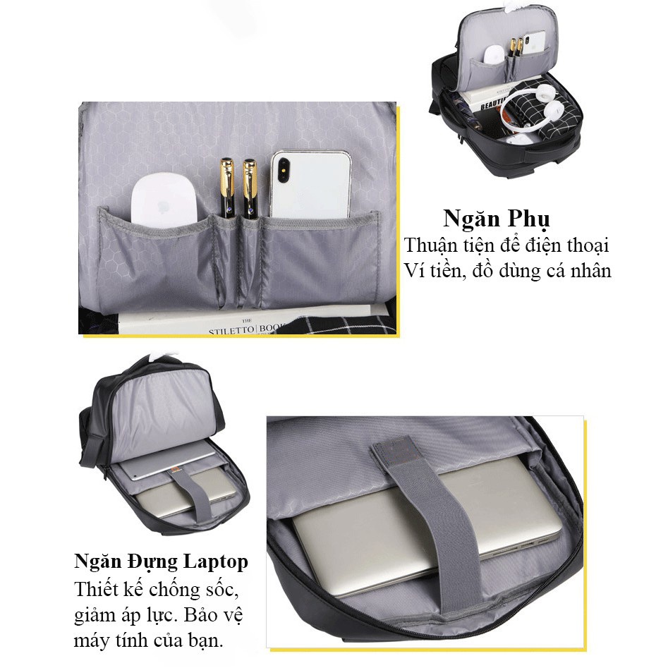 Balo công sở GUBAG, đựng laptop 13, 14, 15,6 inch chính hãng, dòng balo doanh nhân, đi làm cao cấp GB02