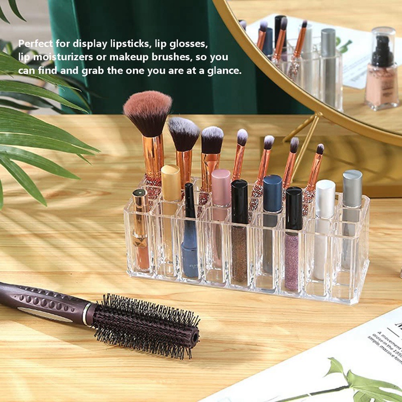 Hộp Đựng Son Môi 24 Ngăn Bằng Nhựa Acrylic Trong Suốt Tiện Dụng