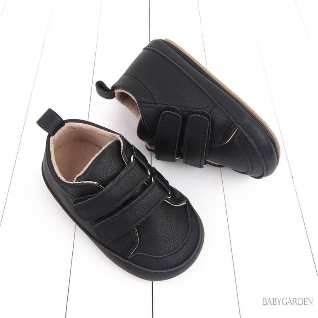 Babygarden-giày Da PU Chống Trượt Màu Trơn Phối Màu Tương Phản Cho Bé Tập Đi