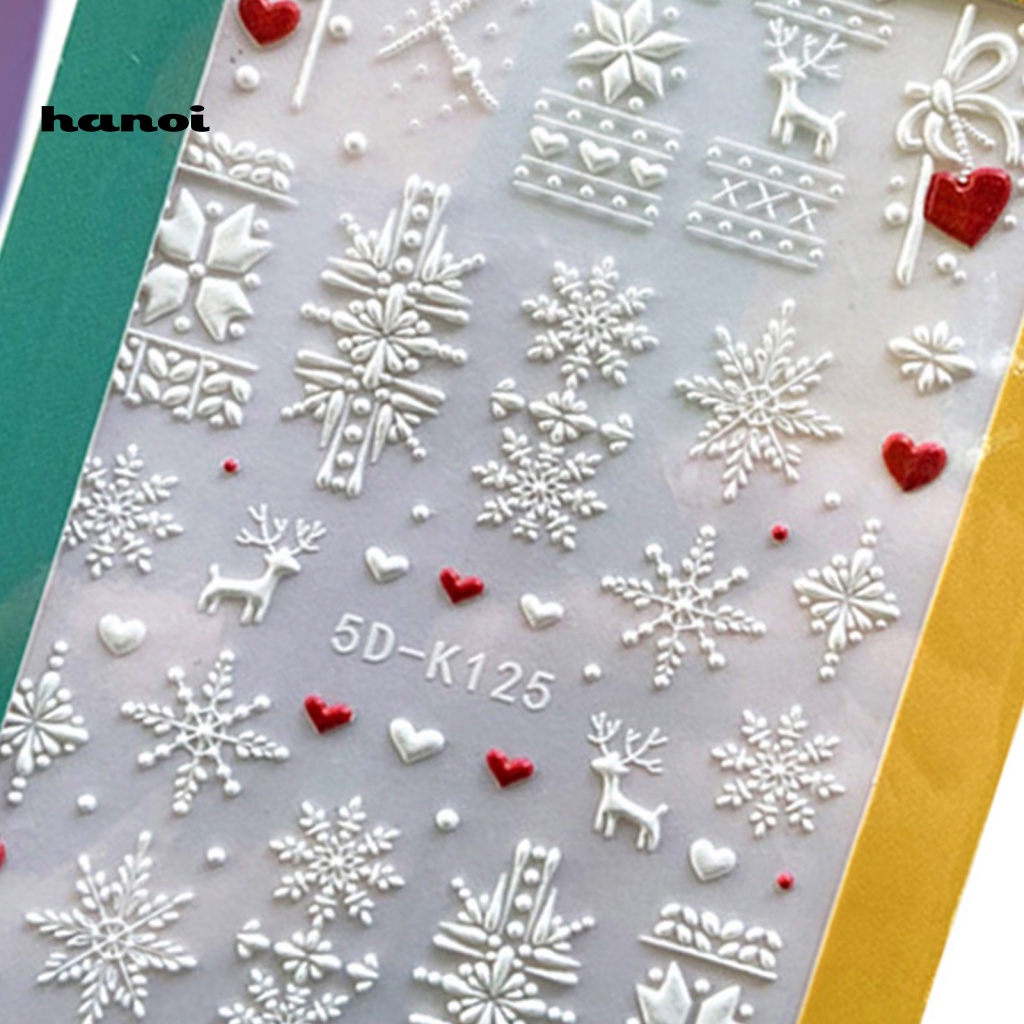 Miếng Dán Trang Trí Móng Tay Siêu Mỏng Họa Tiết Giáng Sinh Tinh Tế Dính Chắc Chắn Charms