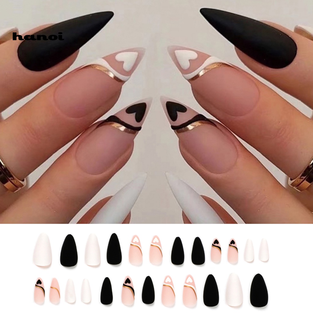 1 Bộ Móng Tay Giả Mờ Siêu Mỏng Che Phủ Toàn Diện Tháo Rời Được Bằng ABS Sang Trọng Kèm Keo Dán