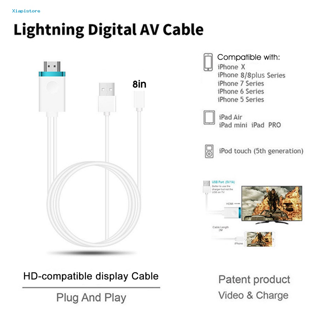Cáp Chuyển Đổi Âm Thanh / Hình Ảnh AV 8Pin Sang HDMI Cho Máy Chiếu