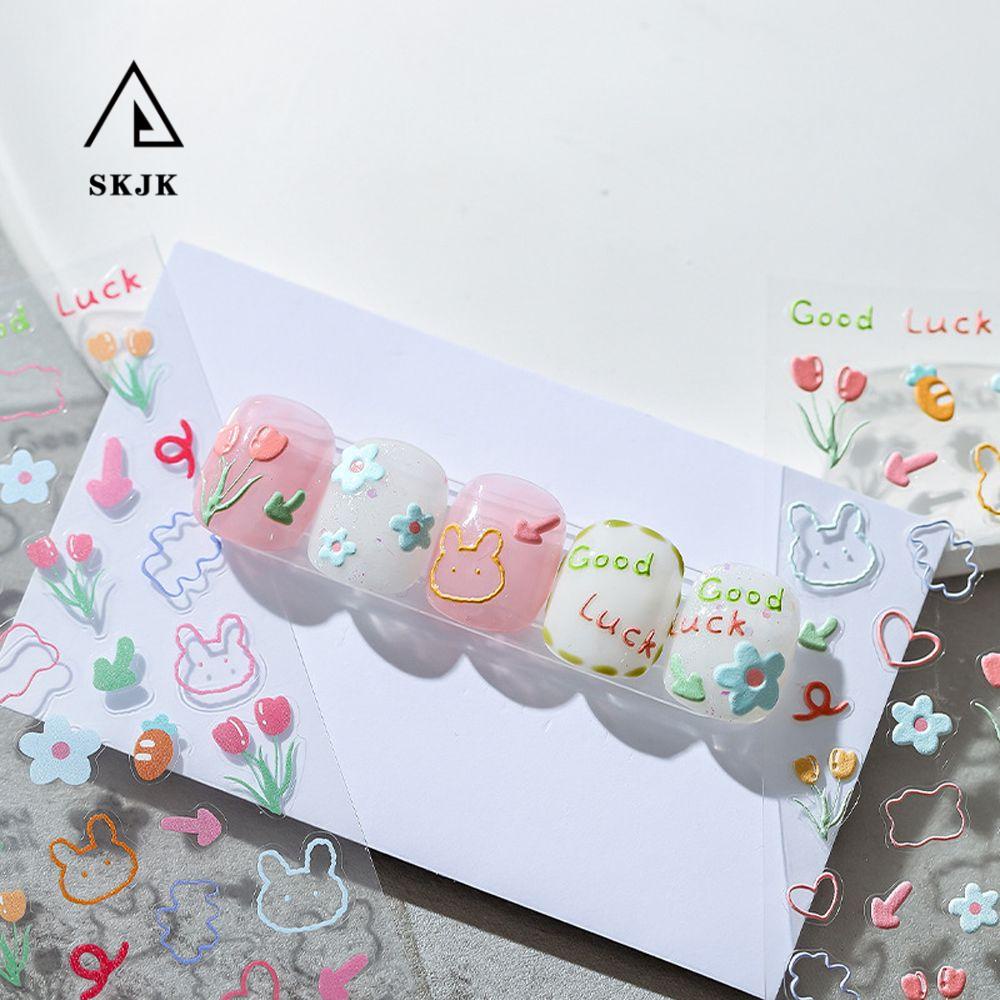 Miếng Dán Trang Trí Móng Tay Họa Tiết Hoạt Hình Mickey / Thỏ / Bạch Tuyết / Hoa Xinh Xắn