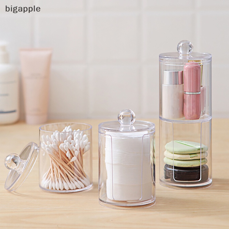 Bigapple 1 Hộp Acrylic Trong Suốt Đựng Bông Tăm Trang Điểm RDG