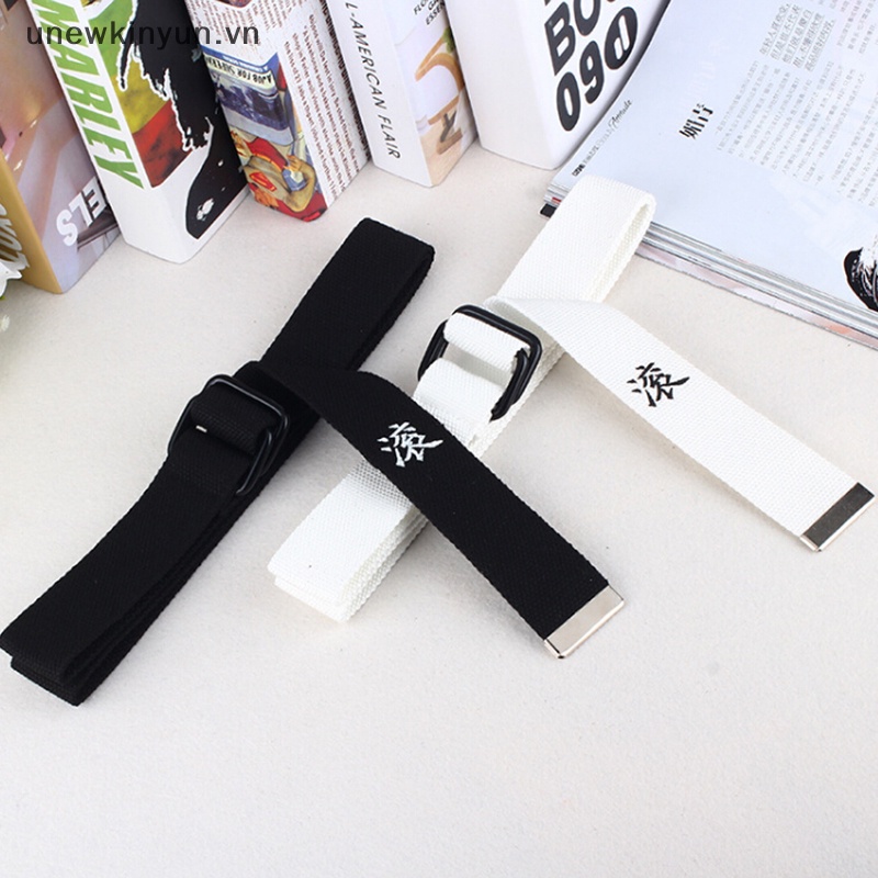 Thắt Lưng Vải Canvas Hai Khóa Tròn Thời Trang Cho Nam Nữ