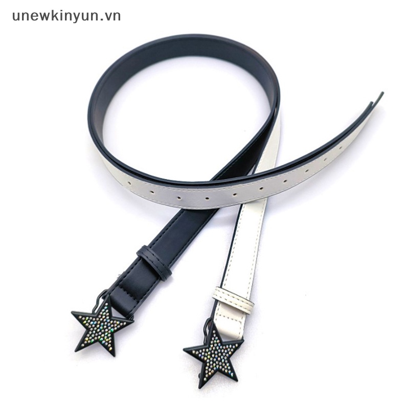 Thắt Lưng Da PU Đính Đá Hình Ngôi Sao Thời Trang Cho Nữ