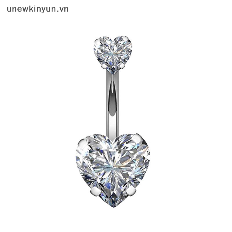 Khuyên Rốn Đính Đá Zircon Hình Trái Tim Thời Trang Sáng Tạo