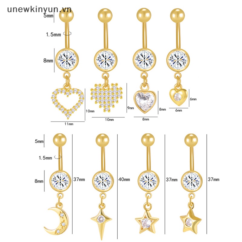 Khuyên Rốn Bằng Thép Không Gỉ Hình Trái Tim Gợi Cảm Cho Nữ