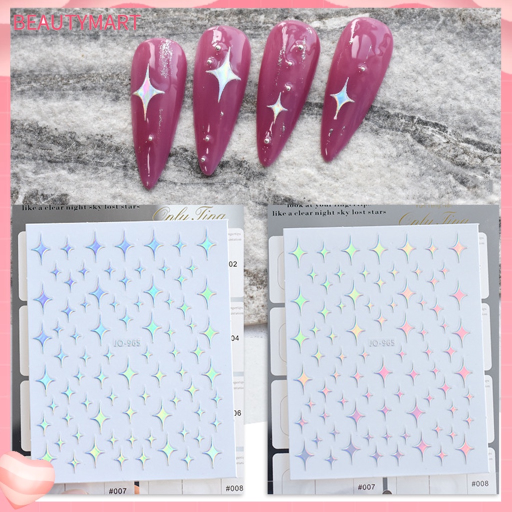 Miếng Dán Trang Trí Móng Tay 2D Tự Dính Hình Hoa / Ngôi Sao / Trái Tim Xinh Xắn