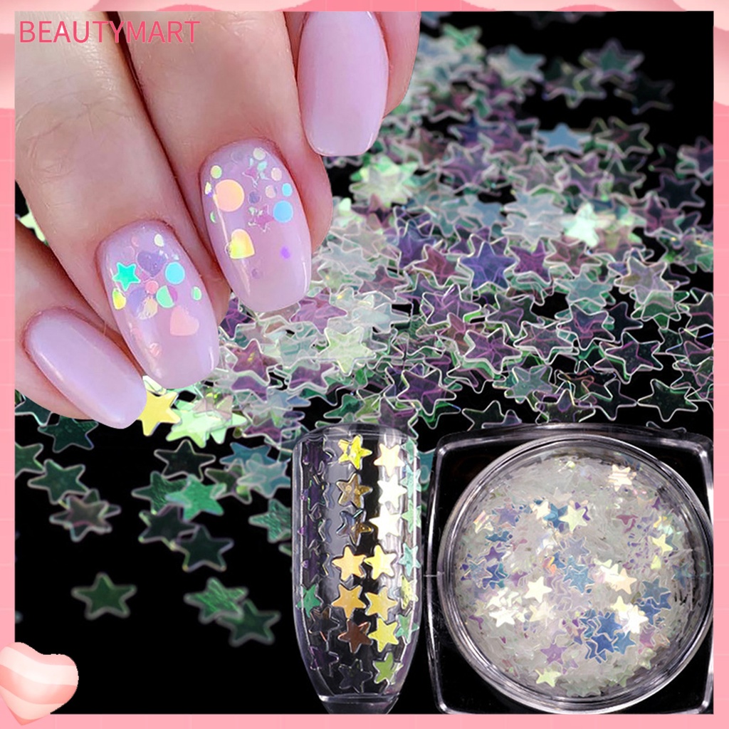 1 Hộp Kim Tuyến Lấp Lánh Hình Trái Tim Dùng Trang Trí Móng Tay Nghệ Thuật DIY