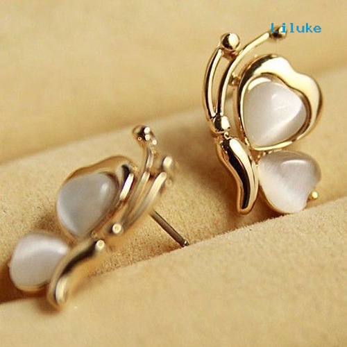 1 Đôi Bông Tai Mạ Vàng Hình Bướm Xinh Xắn Charms