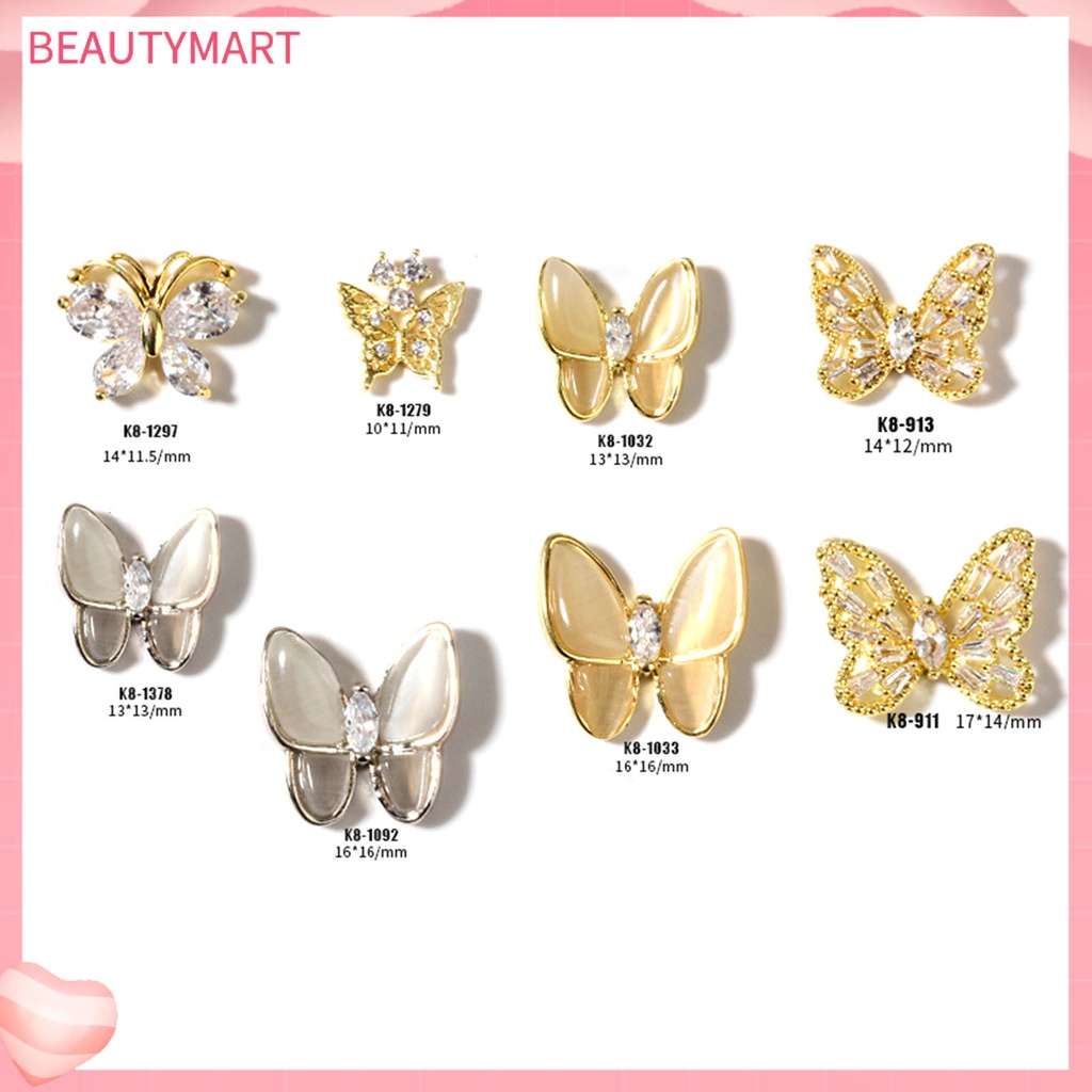 Đá Kim Cương Giả Hình Bướm 3D Lấp Lánh Không Phai Màu Chống Oxy Hóa Trang Trí Móng Tay DIY