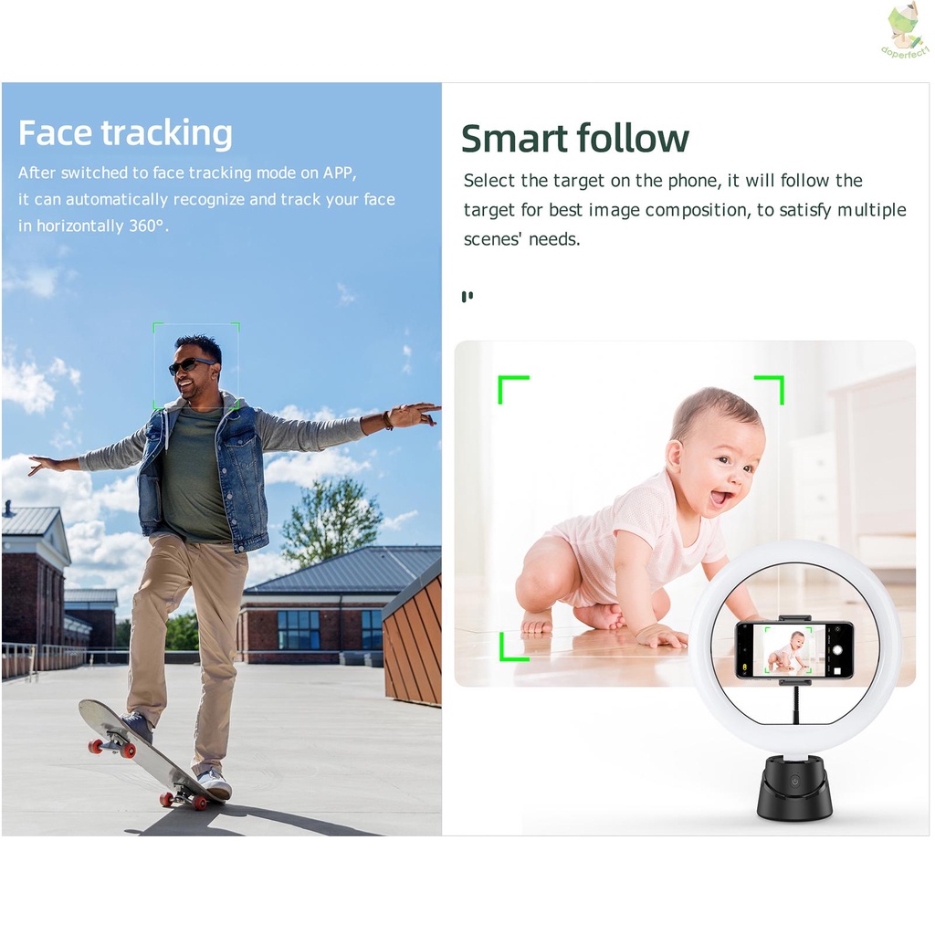 360° Smart Tracking Holder APP Control with 10in/26cm LED Ring Light 3000K-6000K 3-Color 11-Level Dimmable Face Tracking   Came-6.5