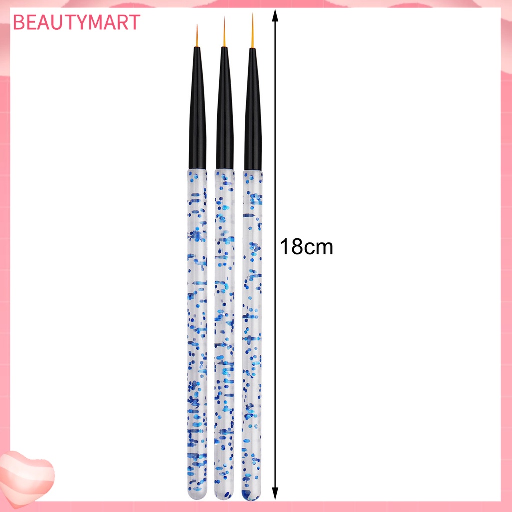 Set 3 Cọ Vẽ Trang Trí Móng Tay Nghệ Thuật Không Biến Dạng Tiện Dụng