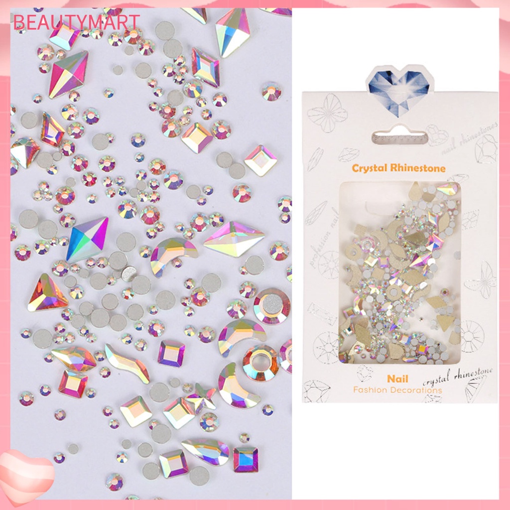 1 Túi Phụ Kiện Trang Trí Móng Tay Hiệu Ứng Kính 3D Nhiều Màu Sắc Lấp Lánh Dễ Sử Dụng