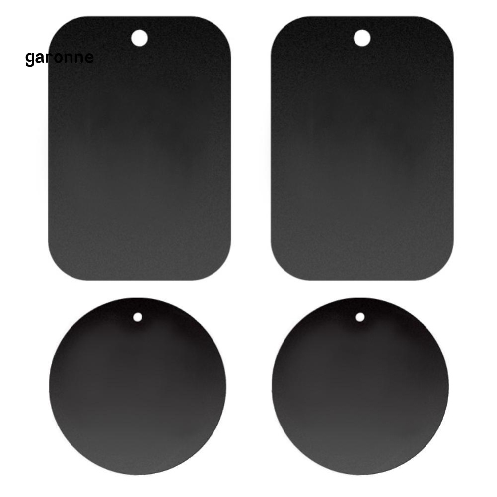 Bộ 4 Giá Đỡ Điện Thoại Hình Tròn / Chữ Nhật Bằng Kim Loại Hít Nam Châm Để Xe