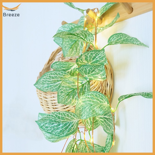 Dây Đèn Led 8 Chế Độ Hình Lá Cây Dùng Pin Có Thể Sạc Lại Dùng Trang Trí Ngoài Trời