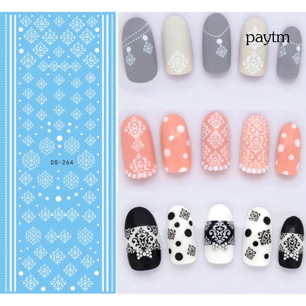 Miếng Dán Trang Trí Móng Tay Họa Tiết Hoa / Bướm / Chữ Độc Đáo DIY