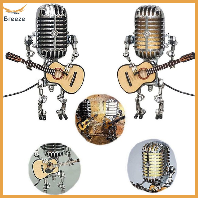 Robot Hợp Kim Nhôm Tích Hợp Micro Và Đèn Led Để Bàn Trang Trí Nội Thất