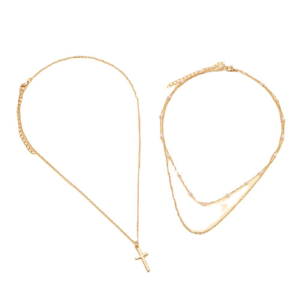 Vòng Cổ Choker Nhiều Lớp Đính Hạt Giả Ngọc Trai