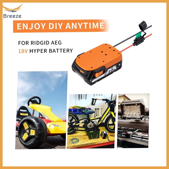 Set 3 Đầu Nối Nguồn Bánh Xe Với Giá Đỡ Cầu Chì Cho Ridgid 18v Aeg 18v