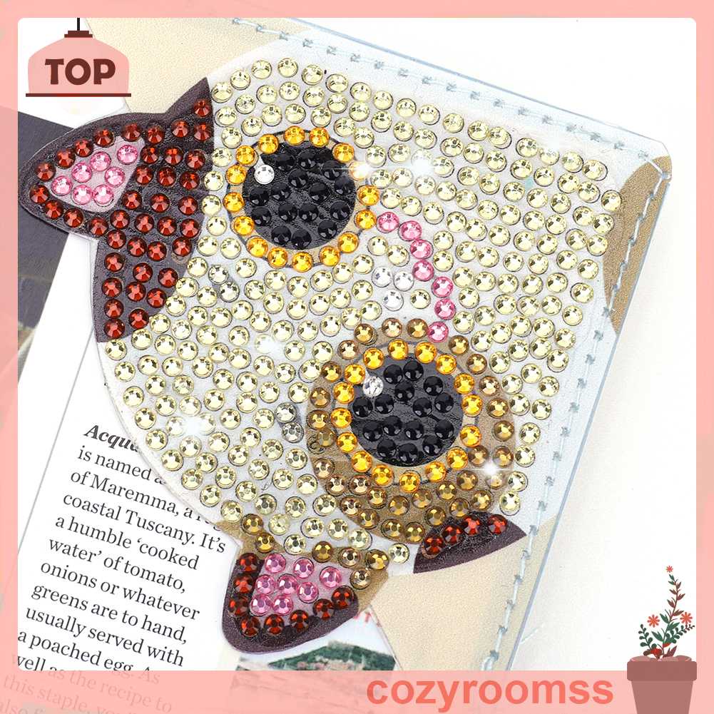 Thẻ Đánh Dấu Trang Sách Hình Mèo Đính Đá 5D Nghệ Thuật DIY