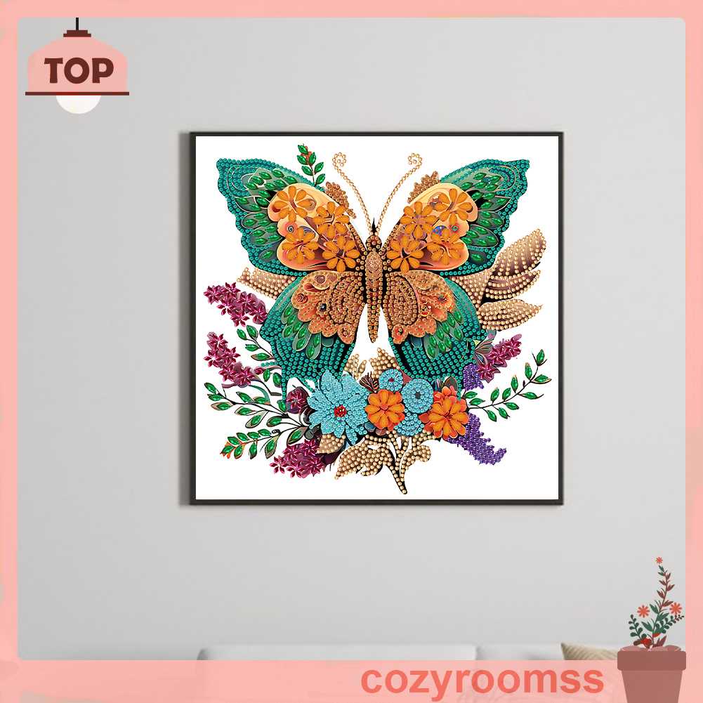 Tranh Đính Đá Hình Cánh Bướm 5D Nghệ Thuật Tự Làm Thủ Công Treo Trang Trí Nội Thất