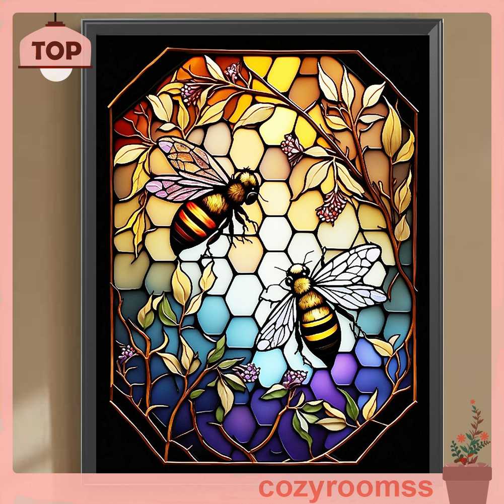 Tranh Đính Đá Kim Cương Toàn Bộ 5D DIY Hình Vẽ Con Ong Dùng Trang Trí Nhà