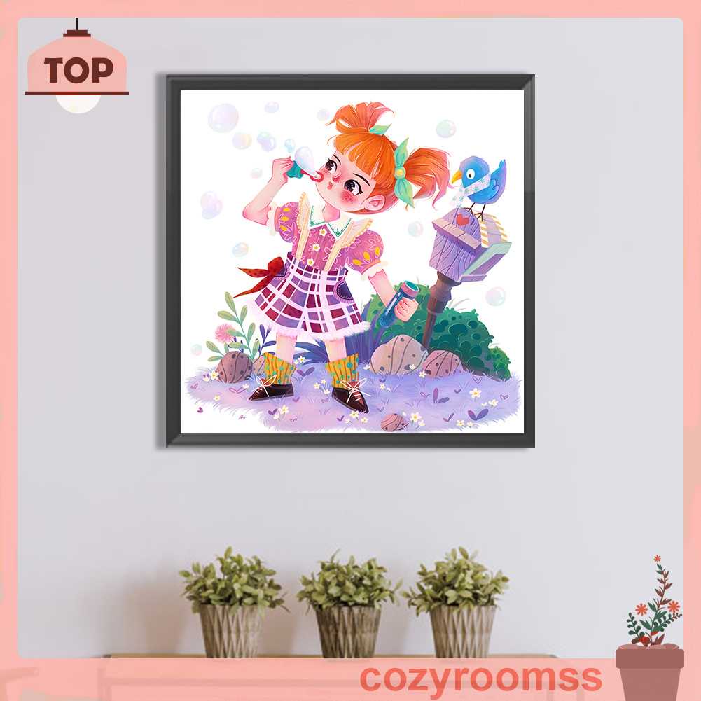 Tranh Đính Đá Kim Cương Toàn Bộ 5D DIY Hình Vẽ Cô Gái Trang Trí Nhà Cửa