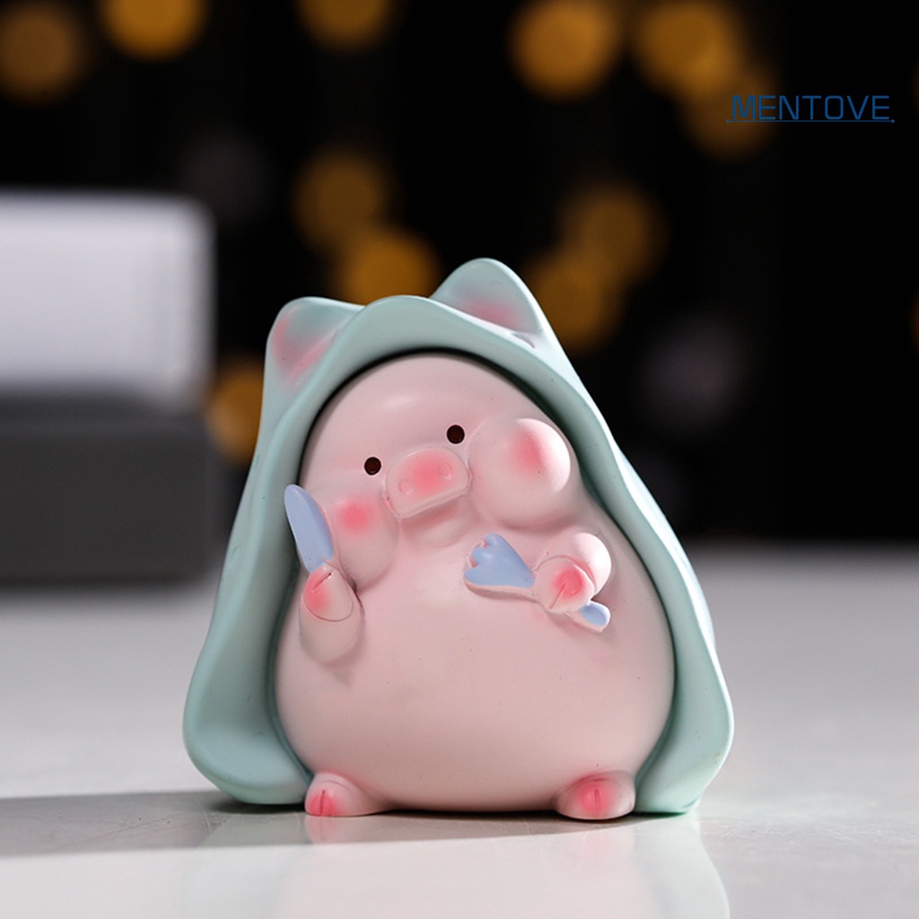 [MT] Tượng Heo Hoạt Hình Nhỏ Nhắn Không Phai Màu Trang Trí Nhà Cửa