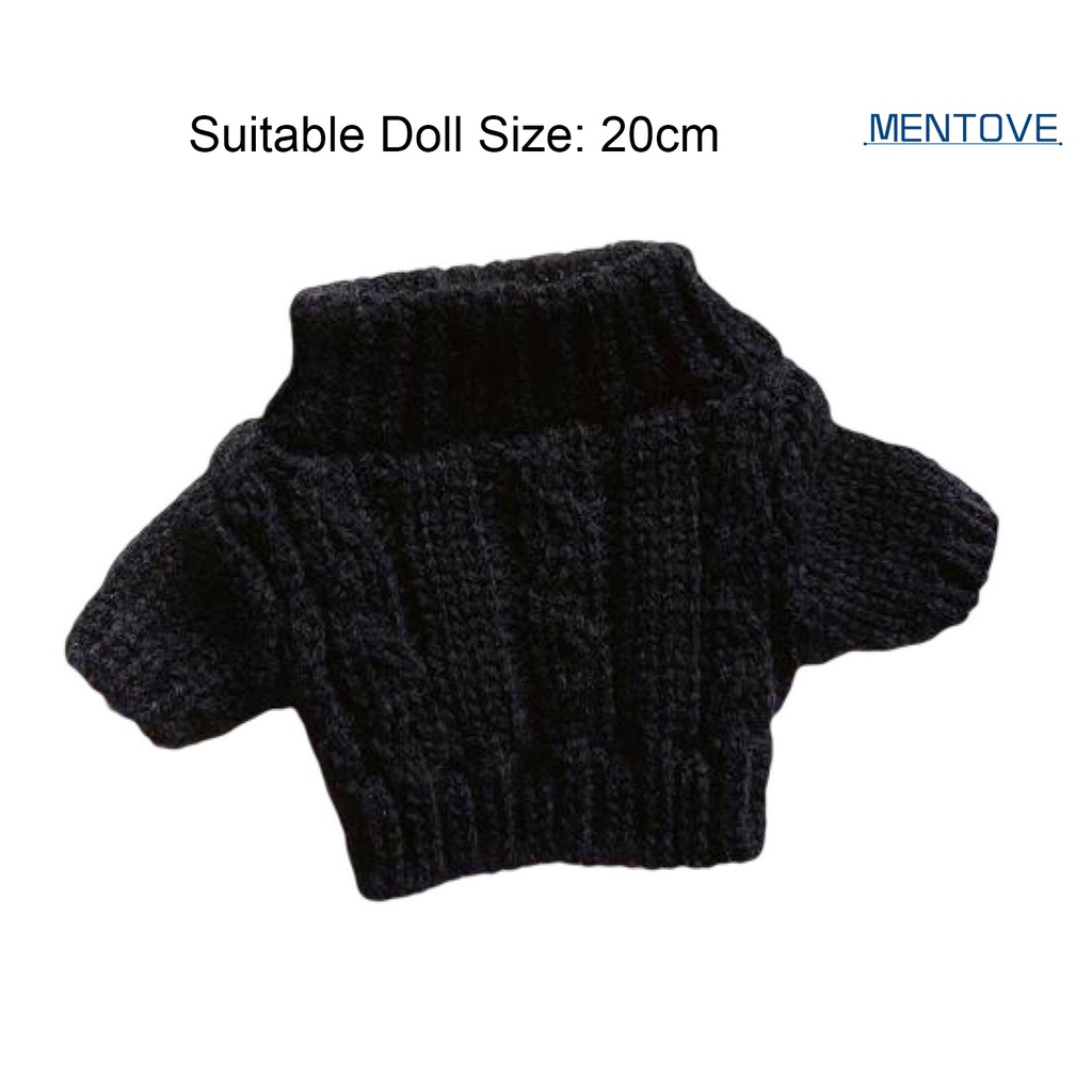 Áo Sweater Cotton Dệt Kim Màu Trắng / Đen 20cm Thời Trang Cho Búp Bê