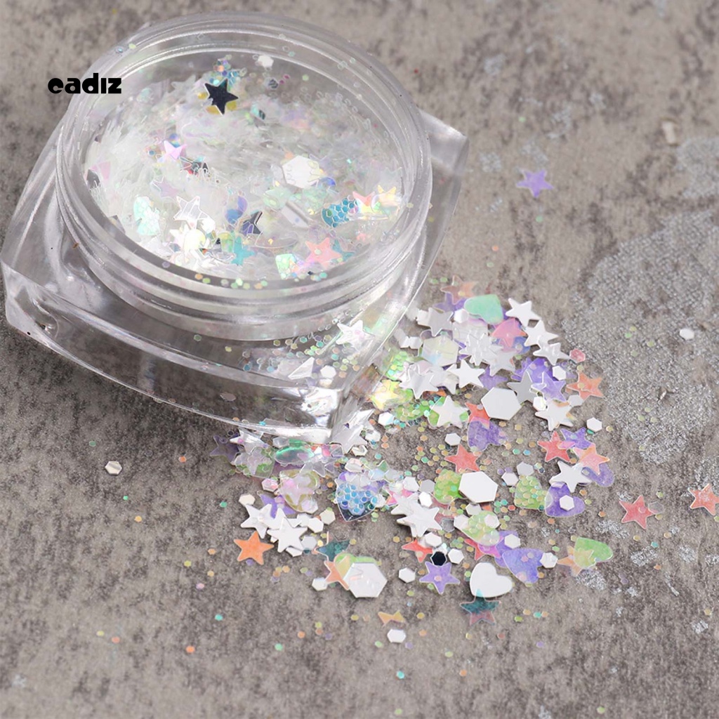 Set 6 Hộp Kim Tuyến ABS Màu Sắc Tươi Sáng Kháng Nhiệt Dùng Để Trang Trí Móng Nghệ Thuật