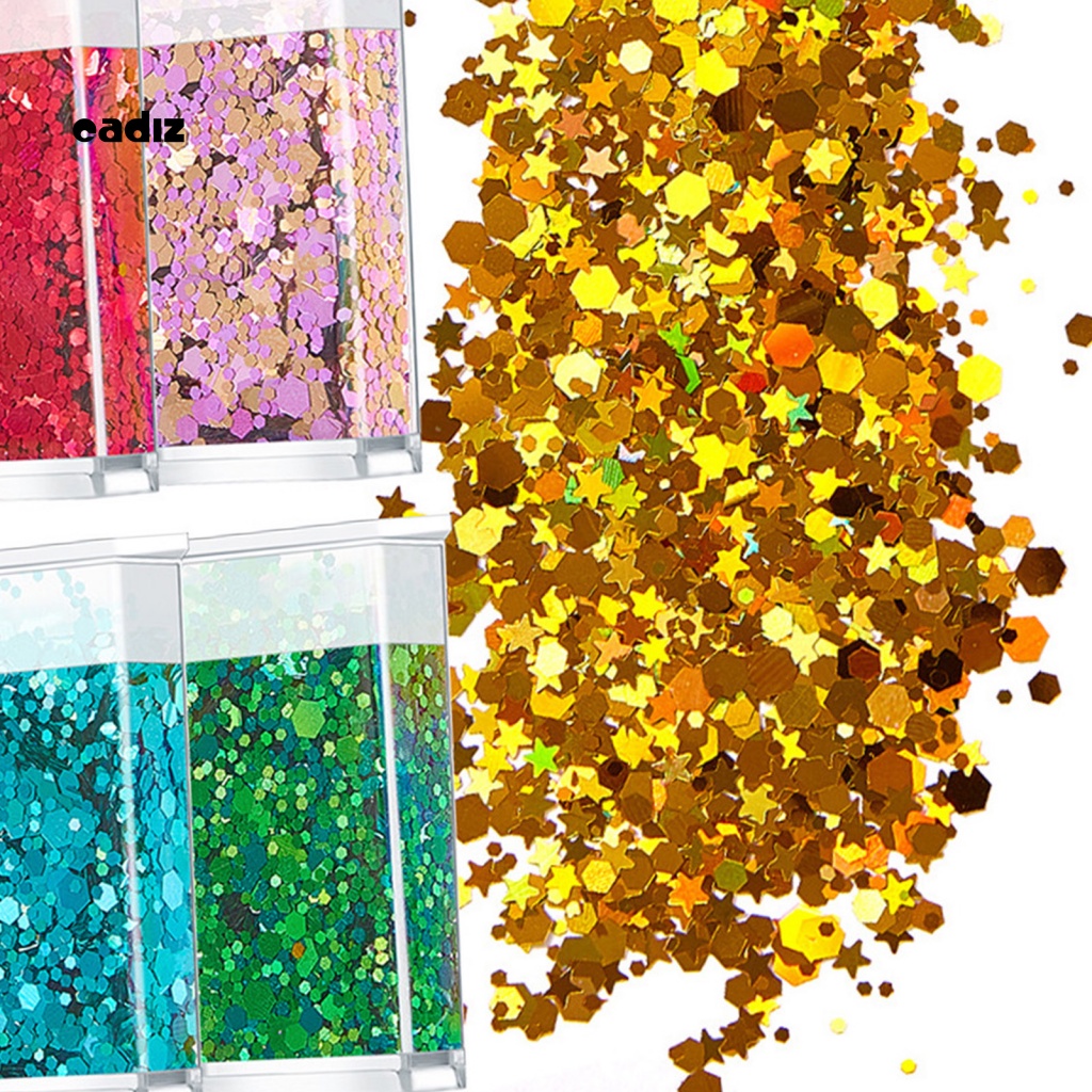 Set 9 / 12 Hạt Kim Tuyến 3D Nhiều Màu Sắc Bắt Sáng Trang Trí Móng Tay Nghệ Thuật