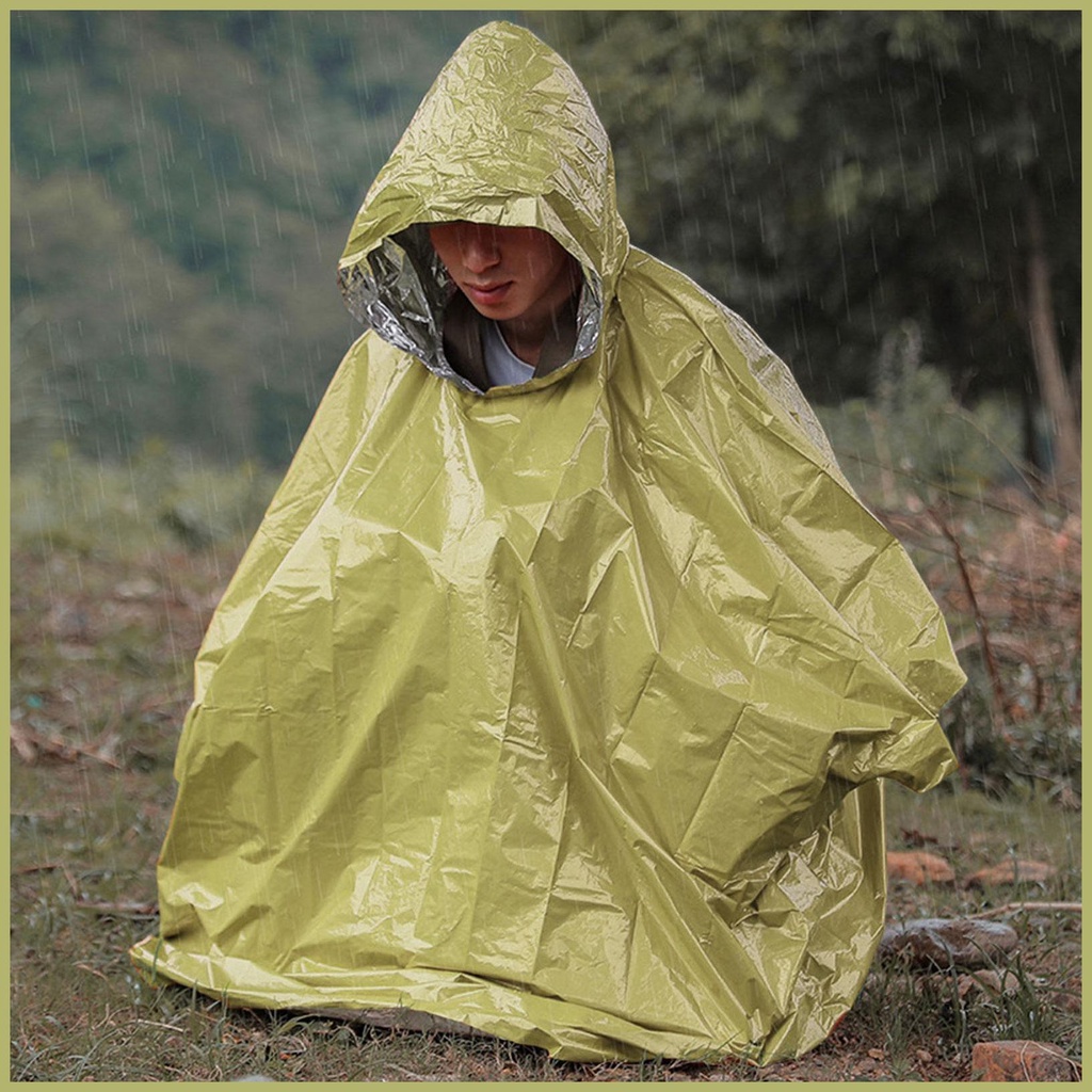 Người lớn Áo mưa Poncho Áo mưa Poncho Mưa Cape Áo mưa Màng nhôm PE không thấm nước Áo mưa có túi áo mưa di động ngoài trời phản quang dày