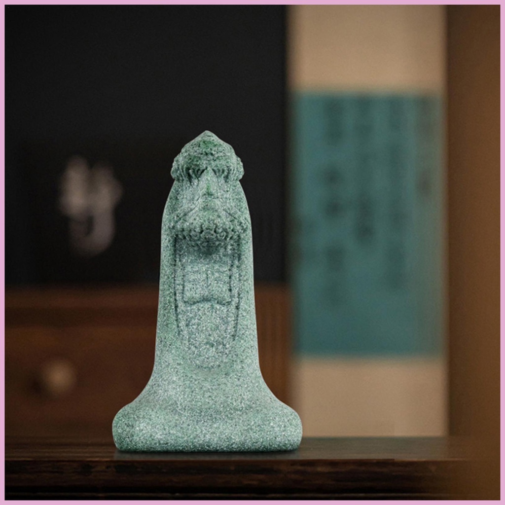 Mô Hình Tượng Phật Bằng Đá Sa Thạch Xanh 3.54 Inch Trang Trí Nhà Cửa