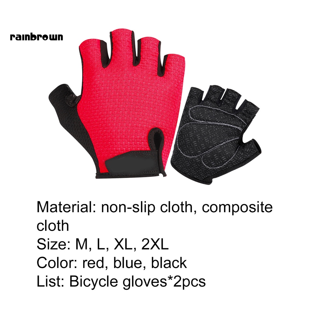 Bộ 2 Găng Tay Nửa Ngón Mềm Mại Chống Sốc Chống Trượt Dùng Khi Đạp Xe Ngoài Trời