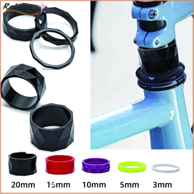 Set 5 Vòng Đệm Phuộc Trước 3mm / 5mm / 10mm / 15mm / 20mm Bằng Sợi Carbon Cho Xe Đạp MTB