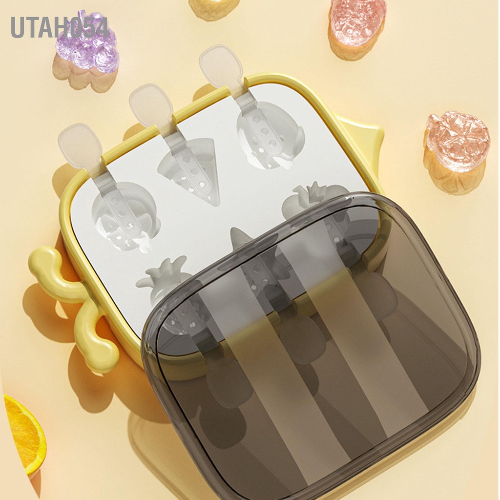 Utah054 6 Sâu Răng Ice Pop Khuôn Có Thể Tái Sử Dụng Silicone Dễ Dàng Phát Hành Tự Chế Làm Đông Lạnh Kem Cho Trẻ Em Người Lớn