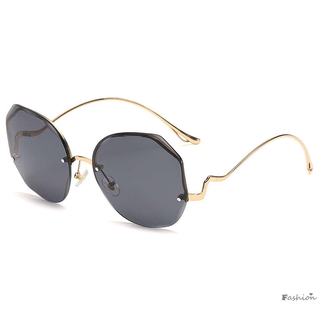 Kính Mát Nửa Gọng Kim Loại Dày Thời Trang Cho Nữ