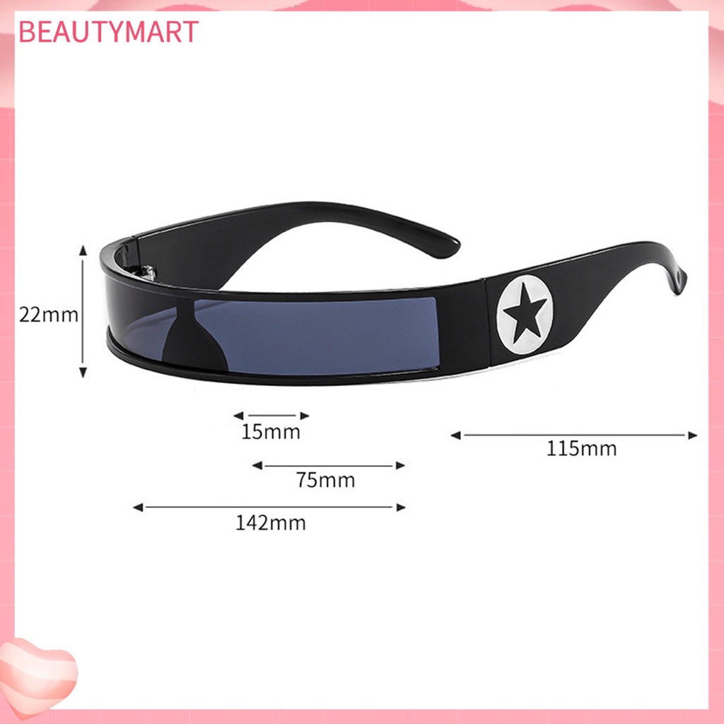 [beautymart] Kính Râm Tích Hợp Khẩu Hiệu Ứng Chữ Nhật Chống Tia UV Siêu Nhẹ Bảo Vệ Mắt Tương Lai Cho Nam Và Nữ