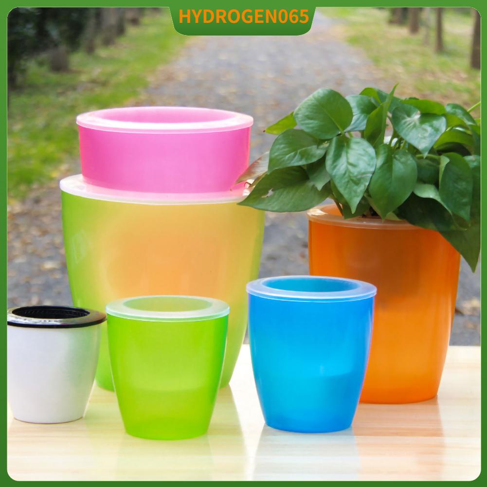 Hydrogen065 Chậu hoa hình tròn bằng nhựa PP tự hút nước có giỏ trồng dây cotton